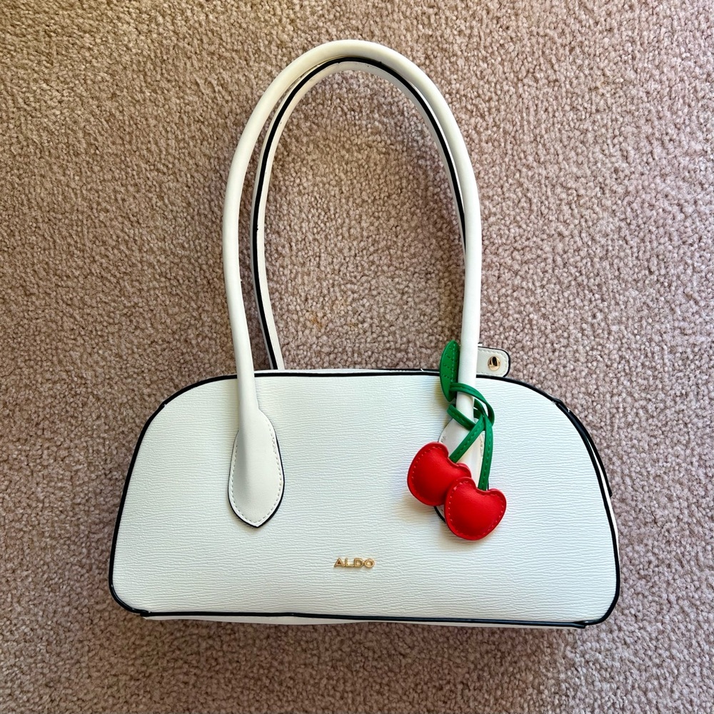 ALDO East/West Handbag with Red Cherry Charm